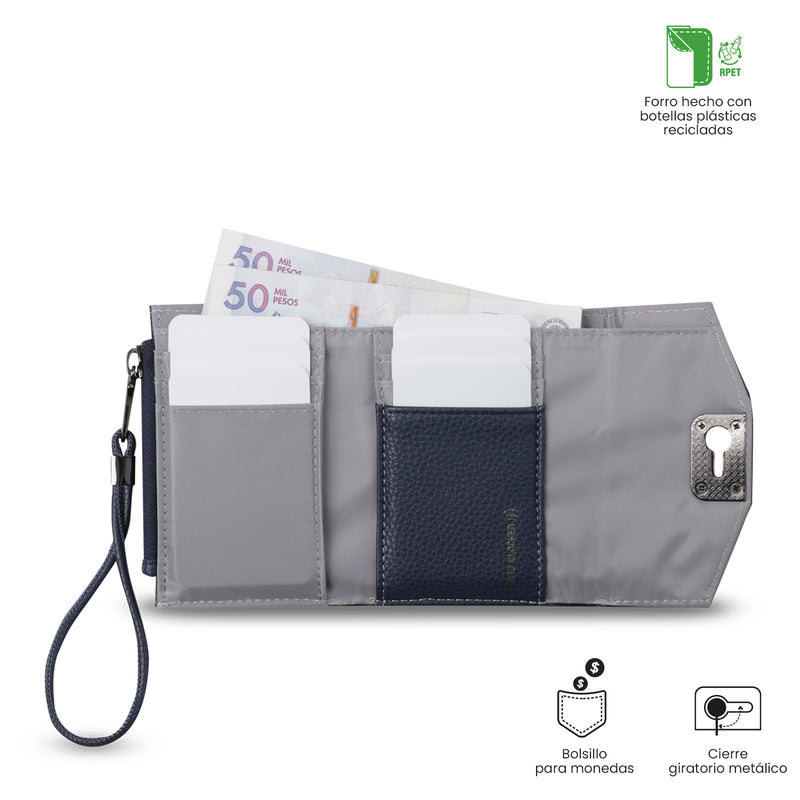 Billetera para Mujer Smooth Ney con RFID Blocker Azul