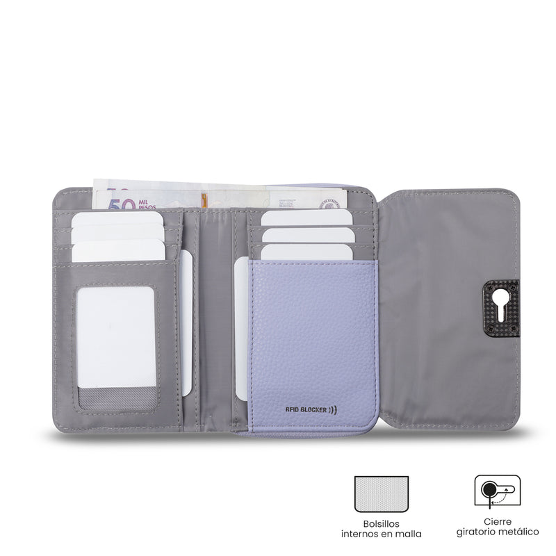 Billetera para Mujer Smooth Cri con RFID Blocker Morada