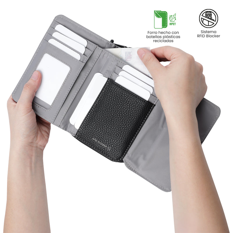 Billetera para Mujer Smooth Cri con RFID Blocker Negra