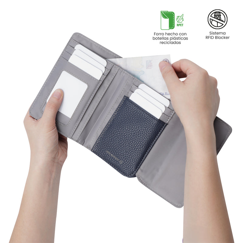 Billetera para Mujer Smooth Cri con RFID Blocker Azul