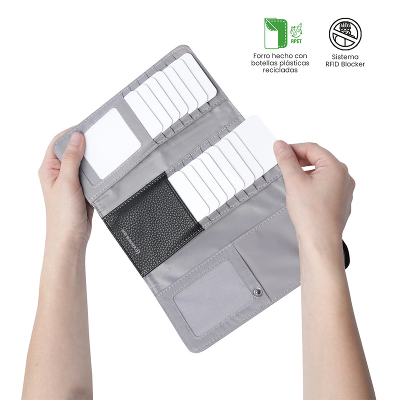 Billetera para Mujer Smooth Sub con RFID Blocker Negra