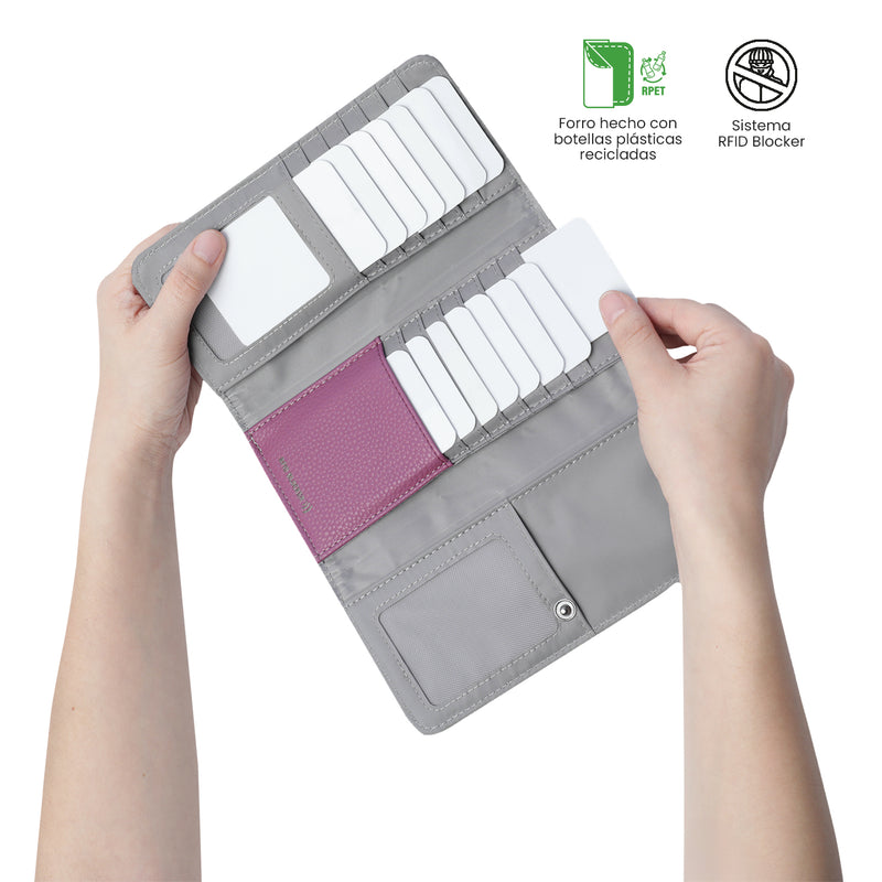 Billetera para Mujer Smooth Sub con RFID Blocker Rosada