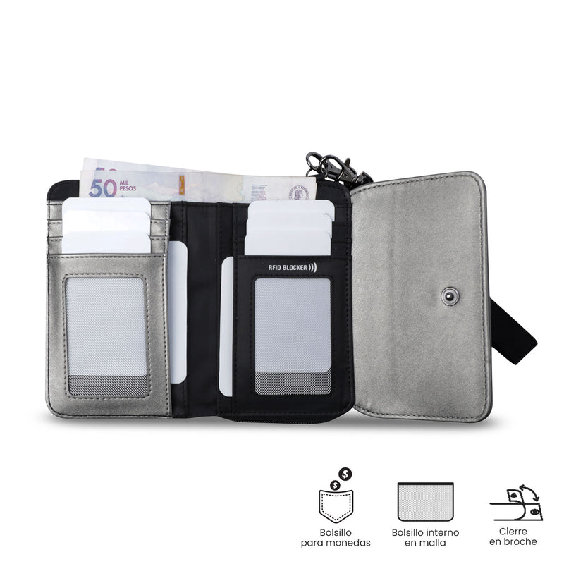 Billetera para Mujer Style Can con RFID Blocker Negra