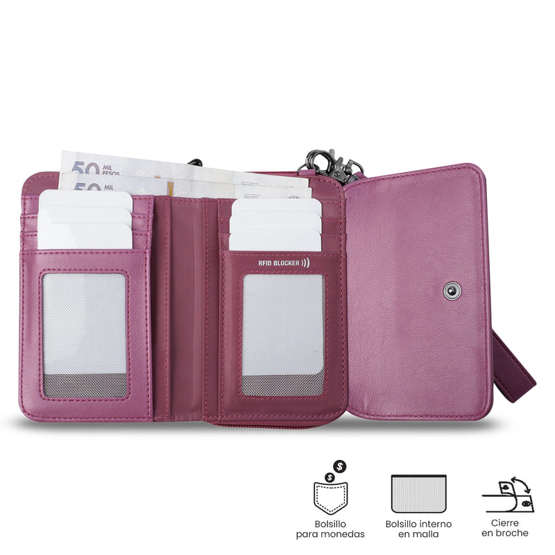 Billetera para Mujer Style Can con RFID Blocker Rosada