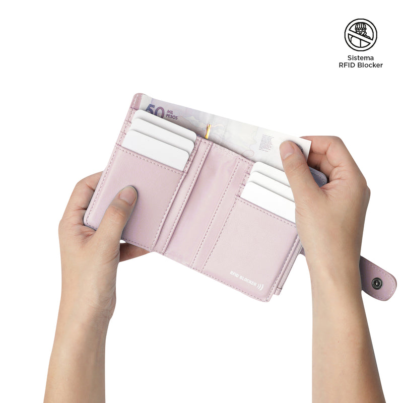 Billetera Style Dull con RFID Blocker Rosada