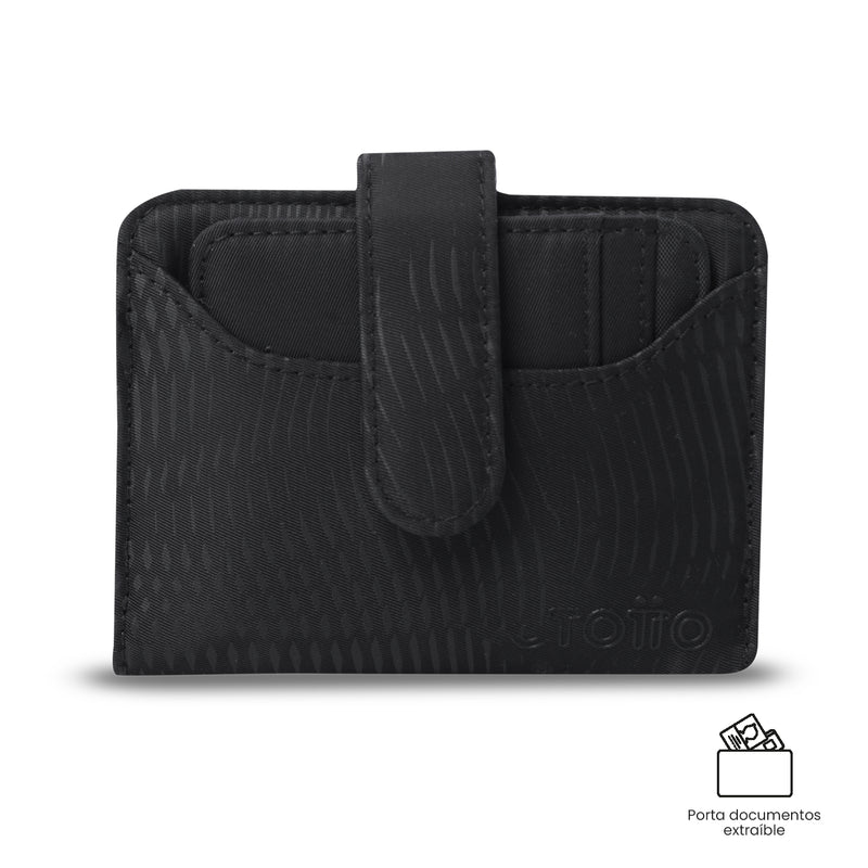 Billetera para Mujer Texture Dull con RFID Blocker Negra