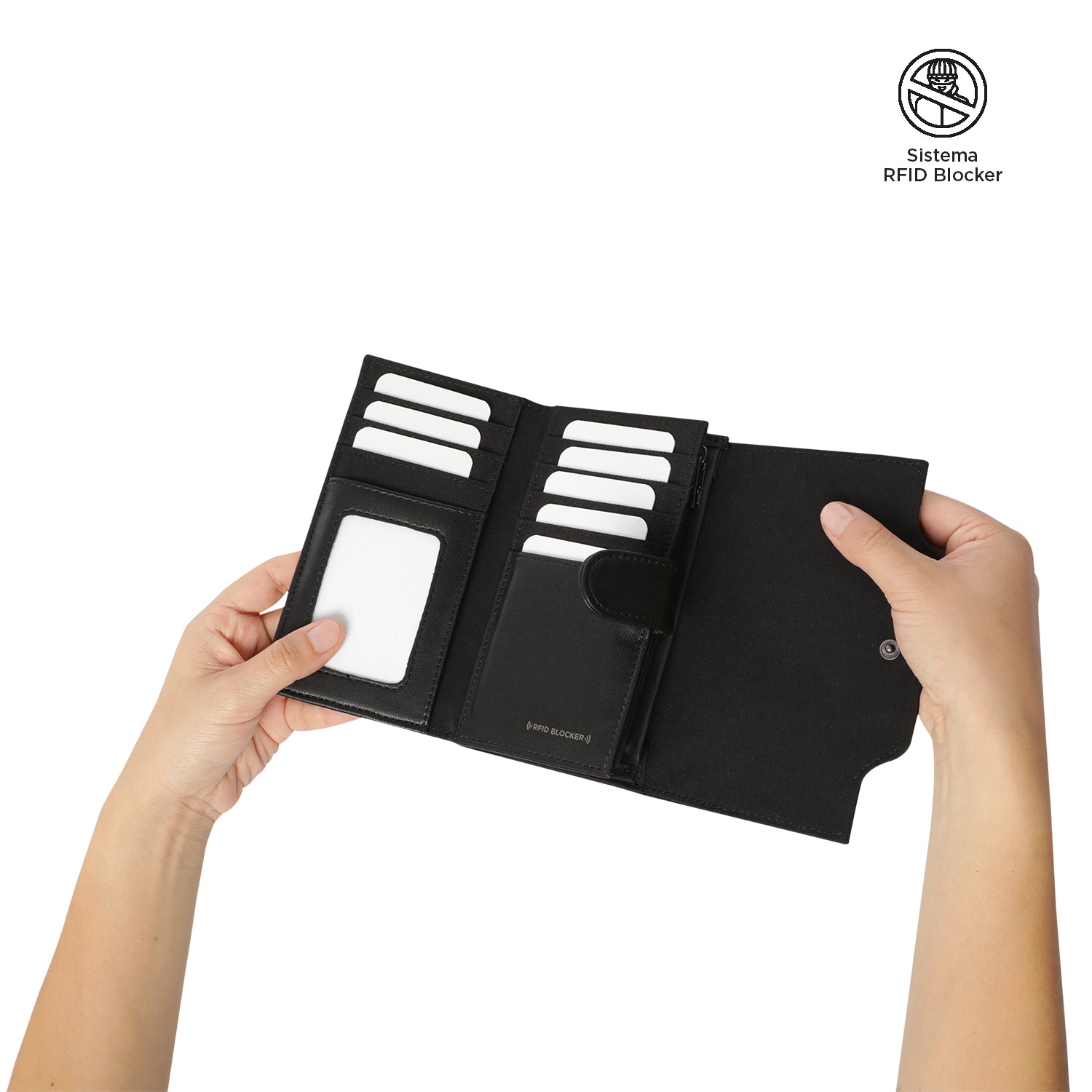Billetera Toscana con RFID Blocker Negra