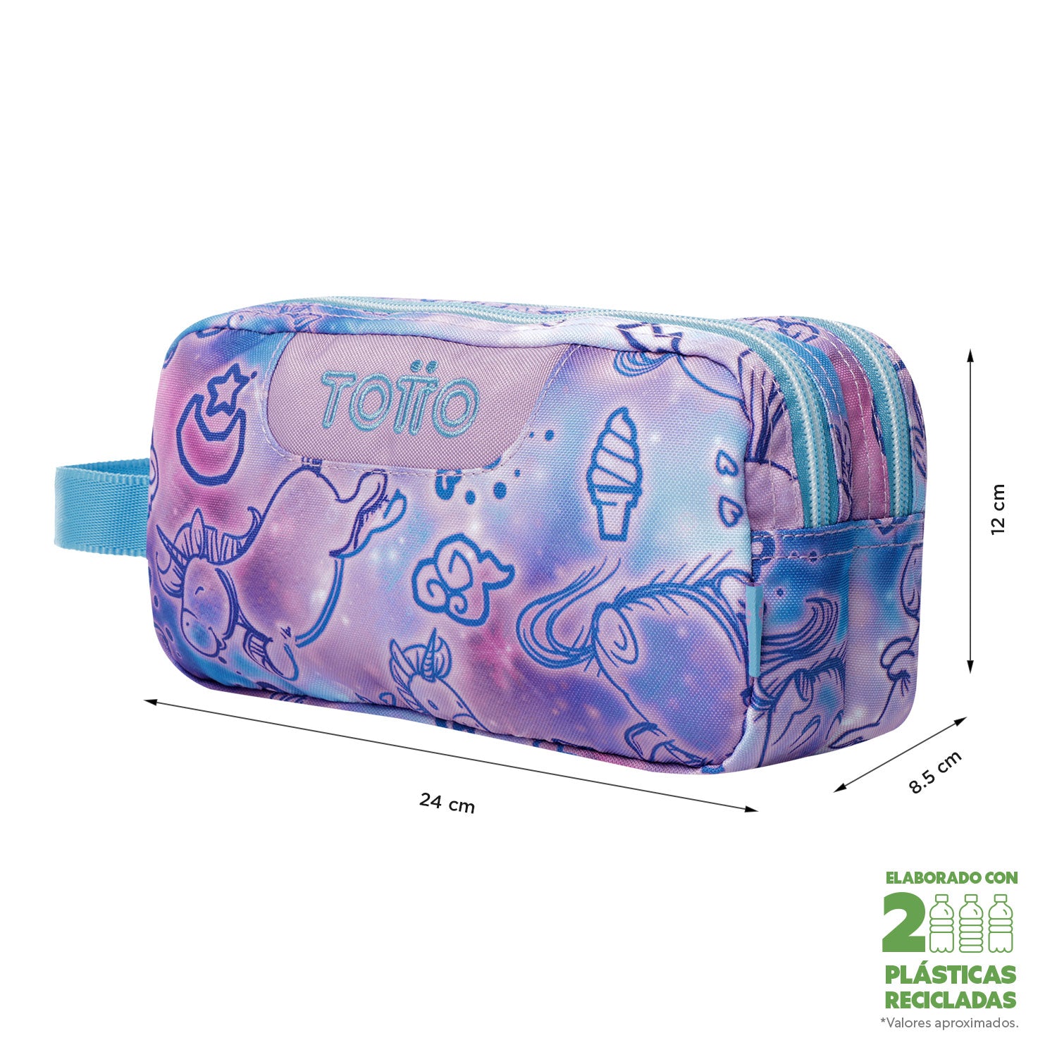 Cartuchera Escuadra Multiuso Niña Morado