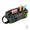 Cartuchera Escuadra Multiuso Niño Negro