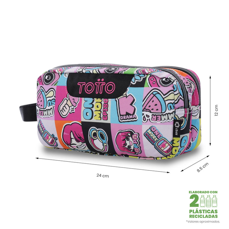 Cartuchera Multiuso Escuadra Grande Rosada Mujer