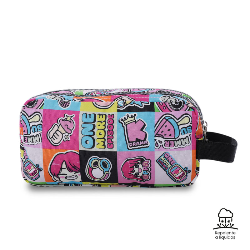 Cartuchera Multiuso Escuadra Grande Rosada Mujer