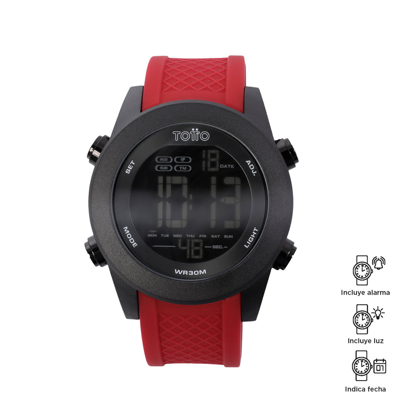Reloj Digital Digy Resistente A 3 Atm - Color: Rojo