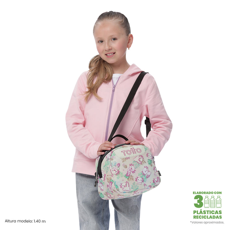 Lonchera Térmica para Mujer Borrador Mediano Blanca