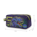 Cartuchera Escolar Grande para Niño 2 Cuerpos Dino Rock Azul
