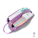 Cartuchera Escolar Grande para Niña 2 Cuerpos Glowy Morada