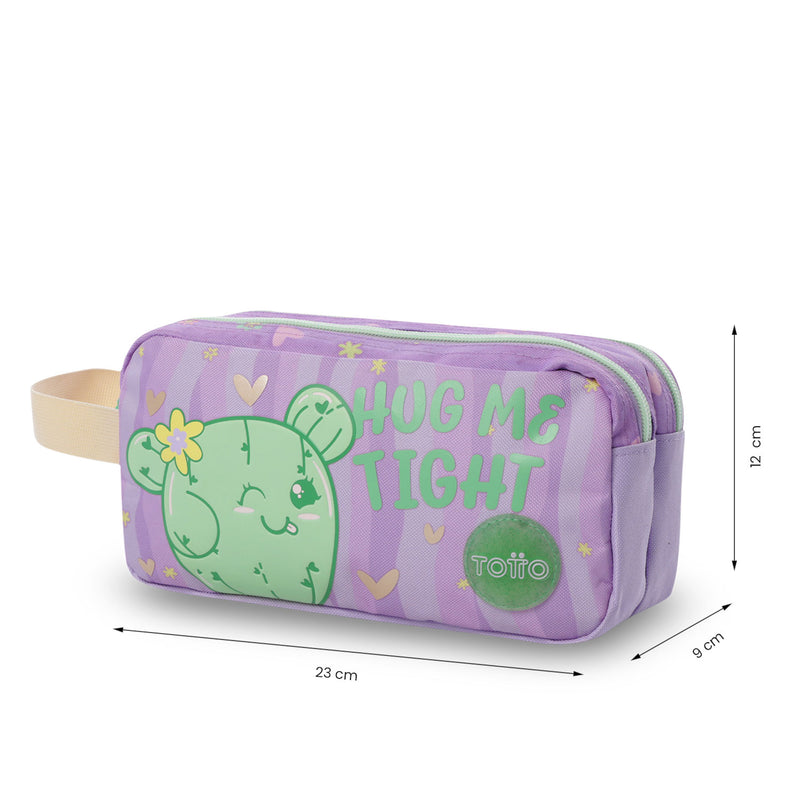 Cartuchera Escolar Grande para Niña 2 Cuerpos Kacty Morada