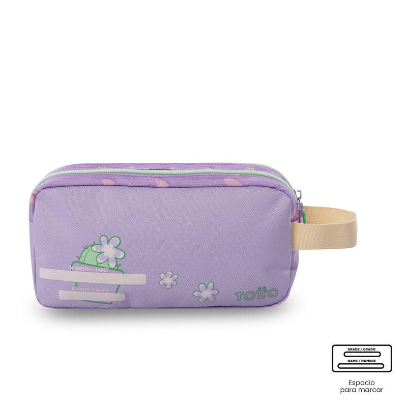 Cartuchera Escolar Grande para Niña 2 Cuerpos Kacty Morada