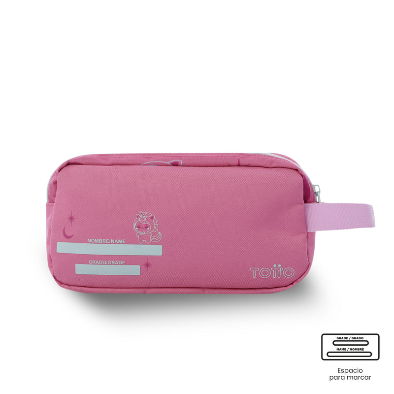 Cartuchera Escolar Grande para Niña 2 Cuerpos Magic Spark Rosada