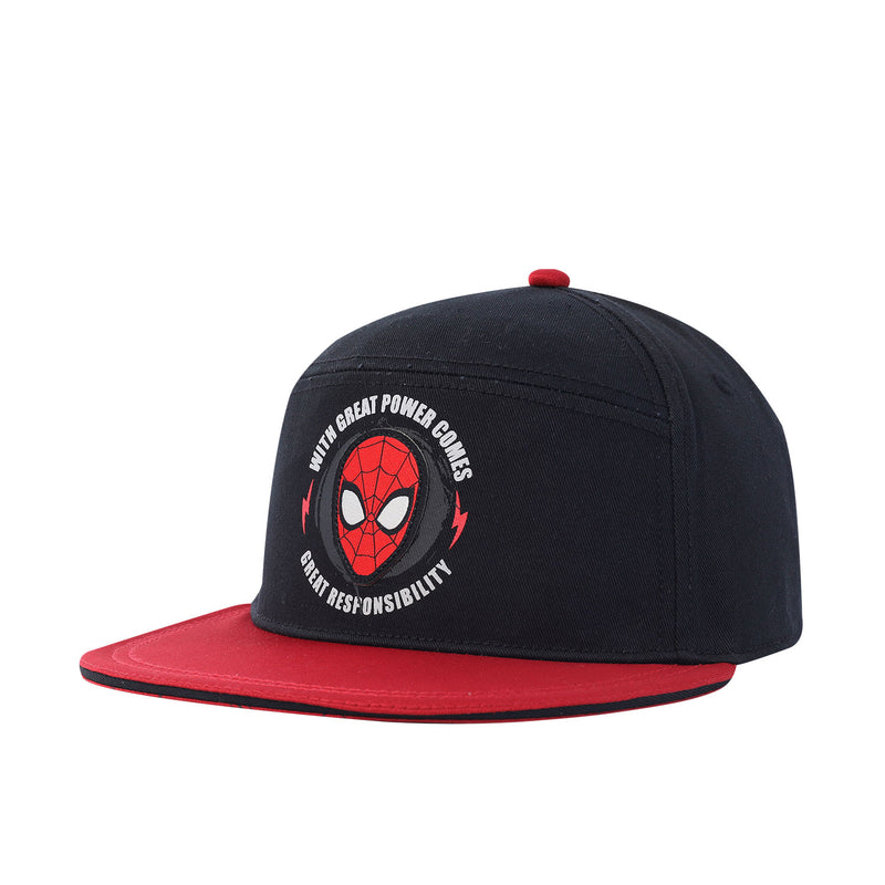 Gorra Plana Spiderman Red Negra