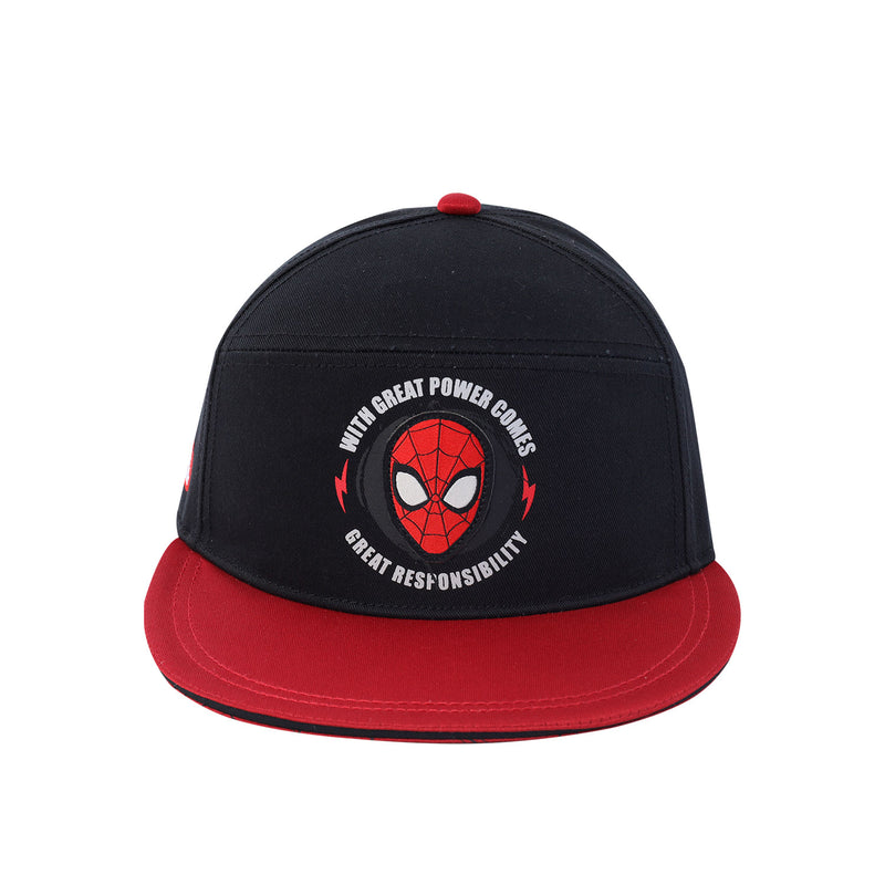 Gorra Plana Spiderman Red Negra