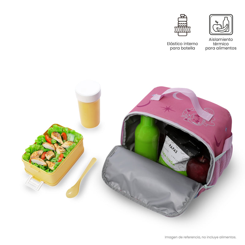 Lonchera Térmica para Niña Magic Spark Grande Rosada