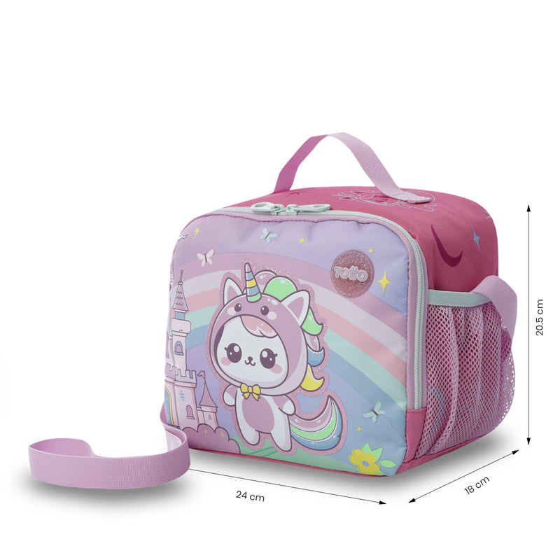 Lonchera Térmica para Niña Magic Spark Grande Rosada