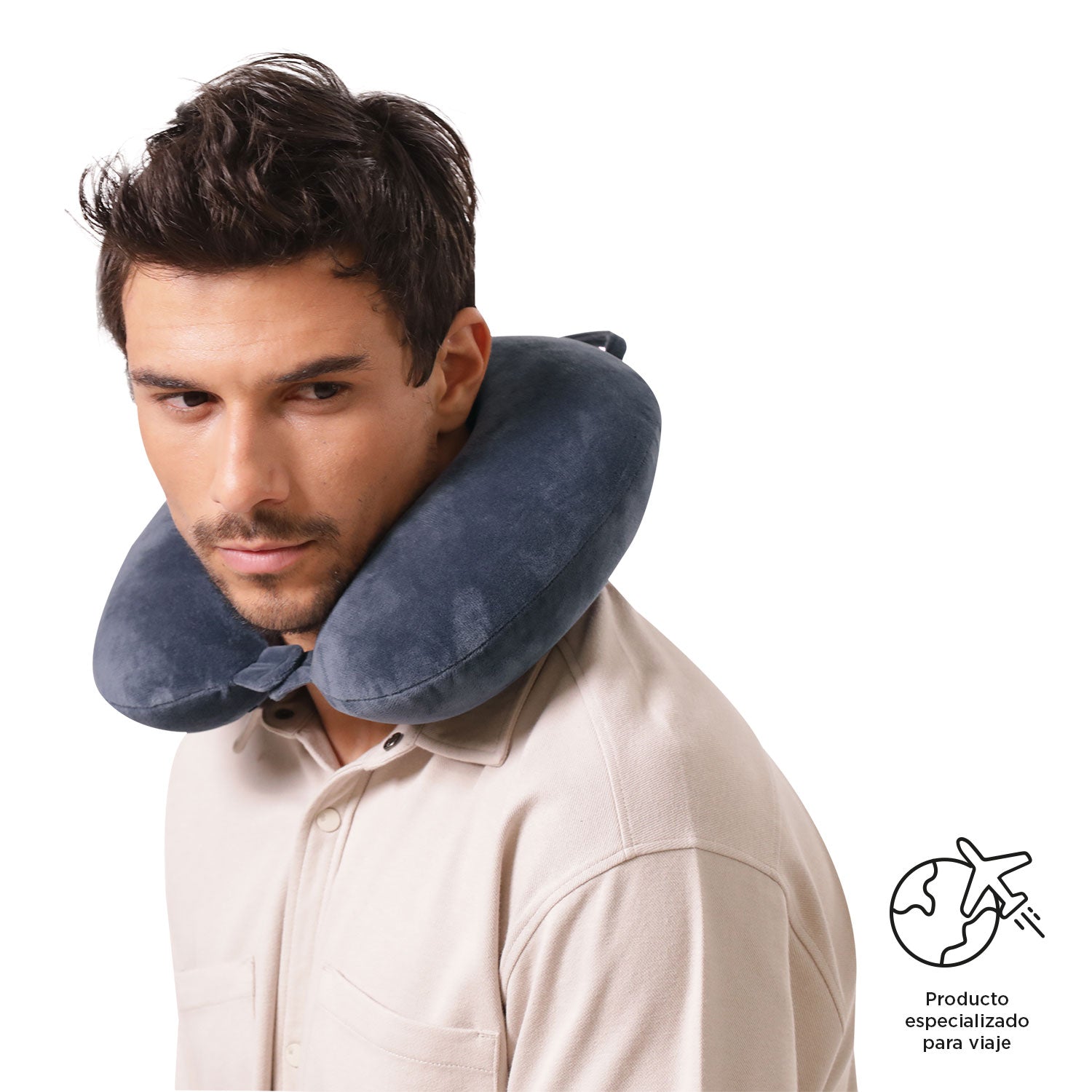 Almohada para cuello Memory Foam Jet Pillow Azul