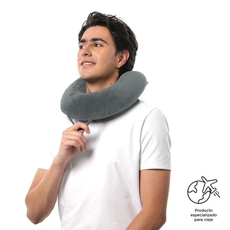 Almohada de viaje Memory Foam Jet Pillow Gris