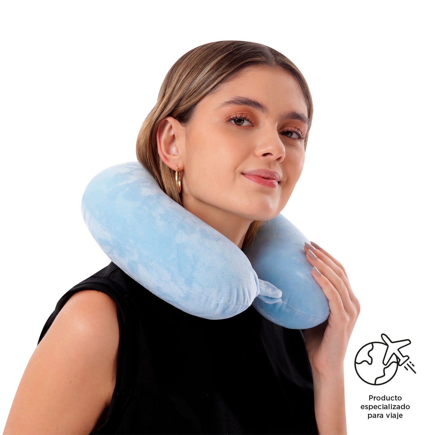 Almohada de viaje Memory Foam Jet Pillow Azul