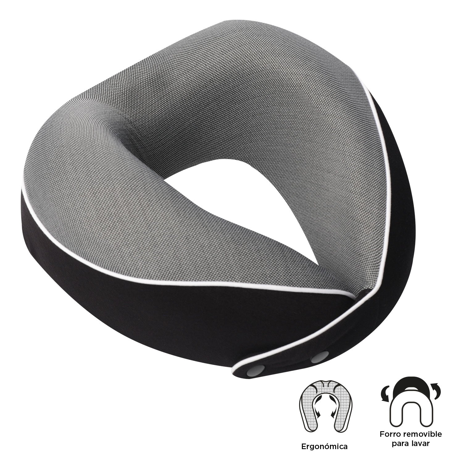 Almohada de viaje Memory Foam Plane Negra