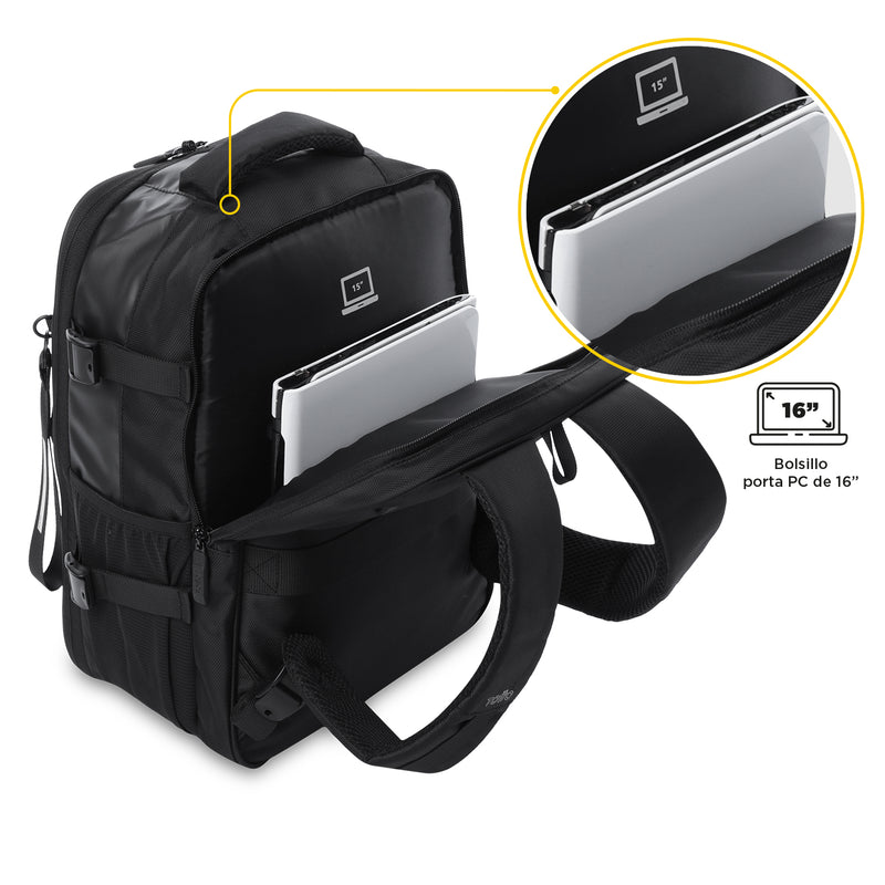 Morral Viajero Mediano Trip Negro