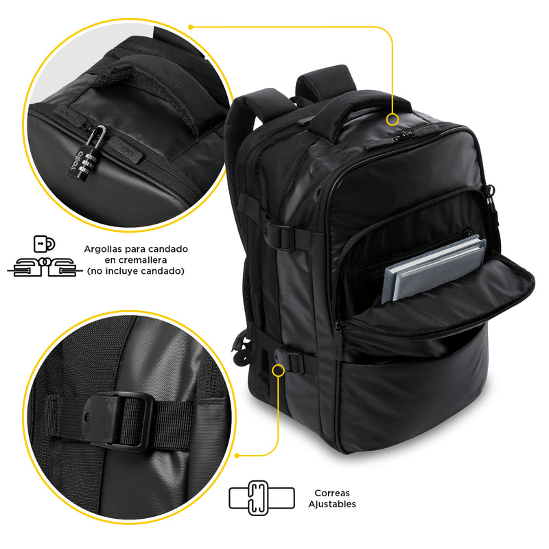 Morral Viajero Mediano Trip Negro