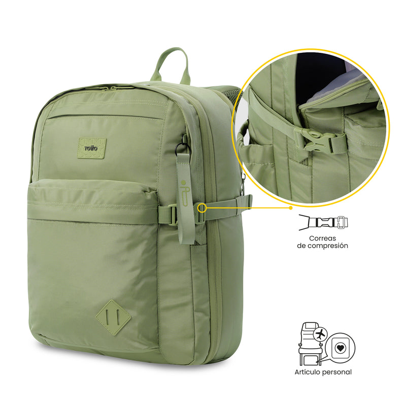 Mochila Viajero Grande Easy Verde
