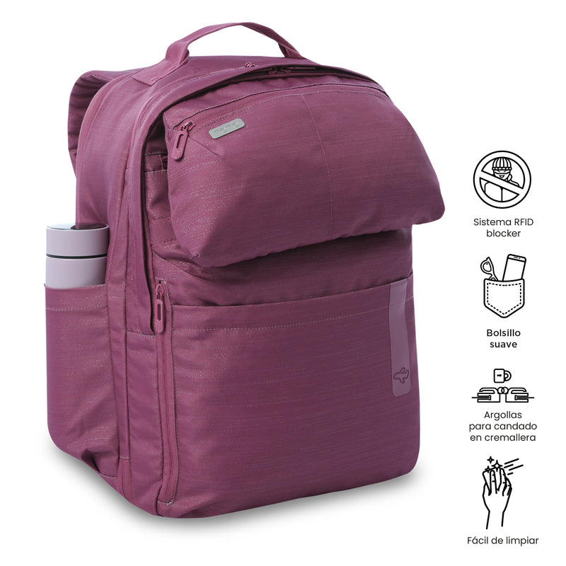 Mochila de Viaje Grande Elan Travel Shiny Rosado