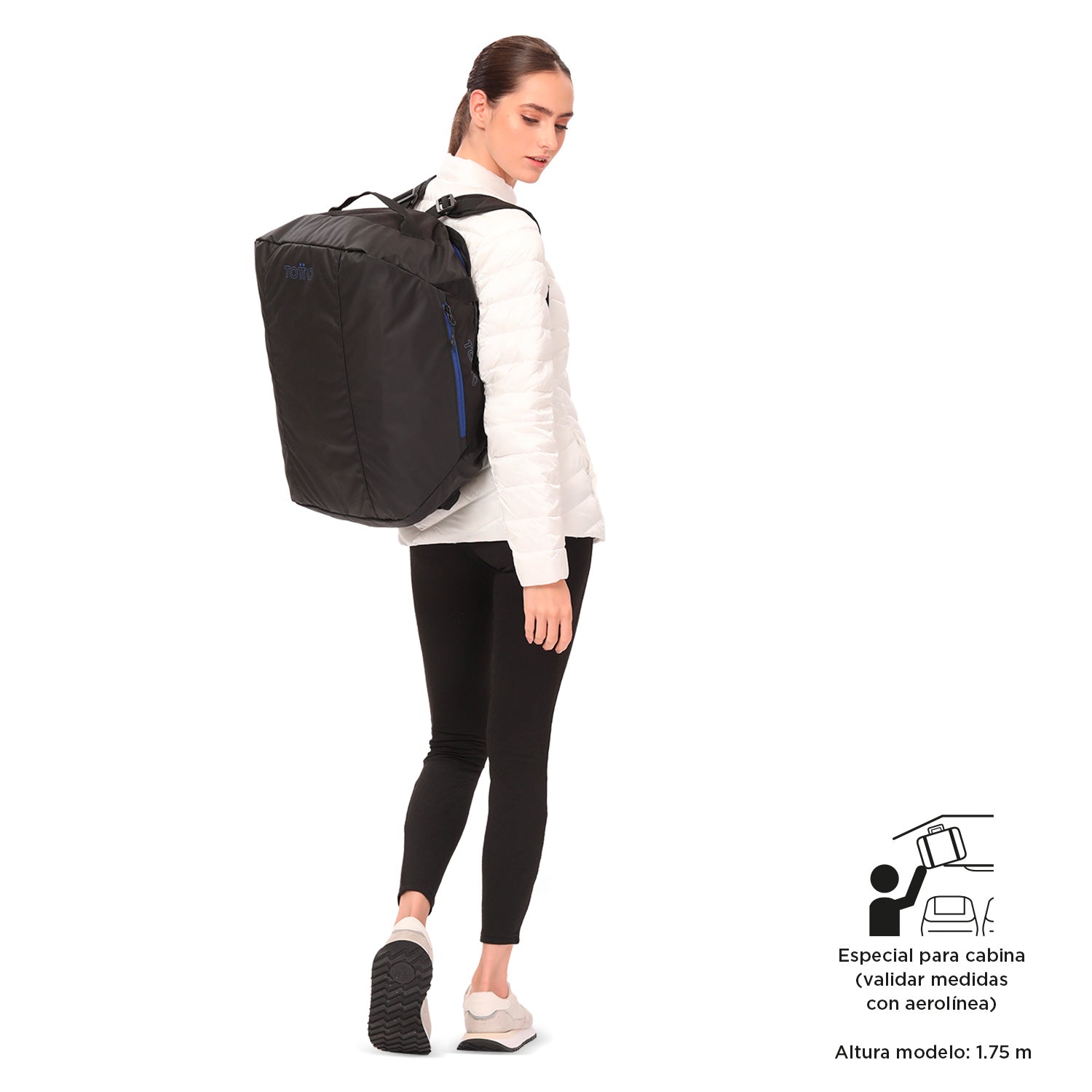 Bolso de Viaje Rever 2 En 1 Mediana - Color: Negro