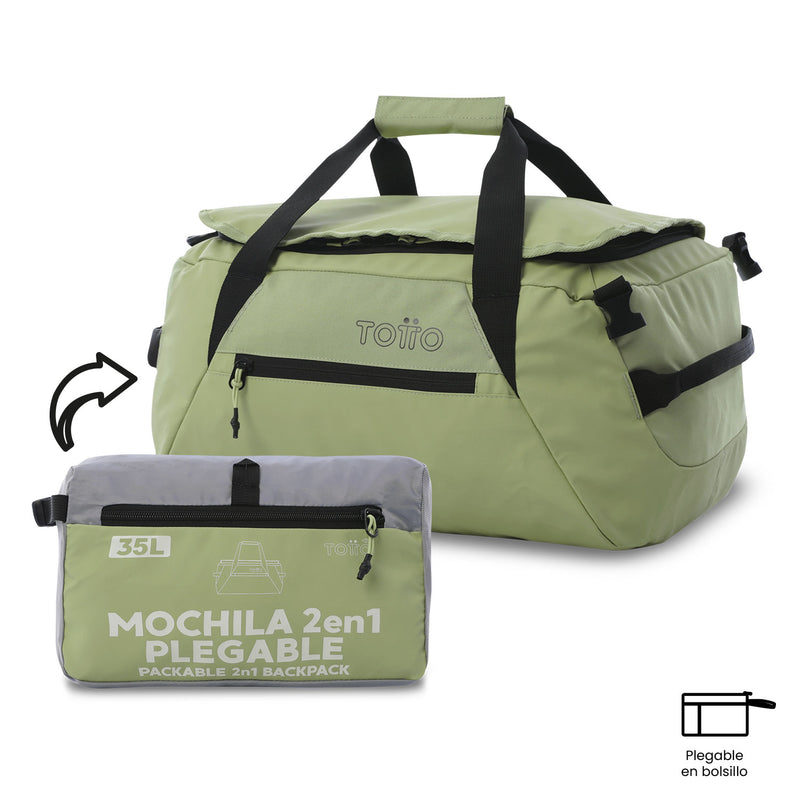 Bolso de viaje 2 En 1 Rever 35 Mediana Verde