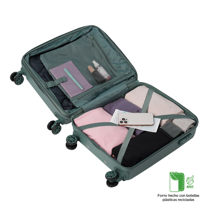 Maleta de Cabina 360 Bazy+ de 10 kilos Verde
