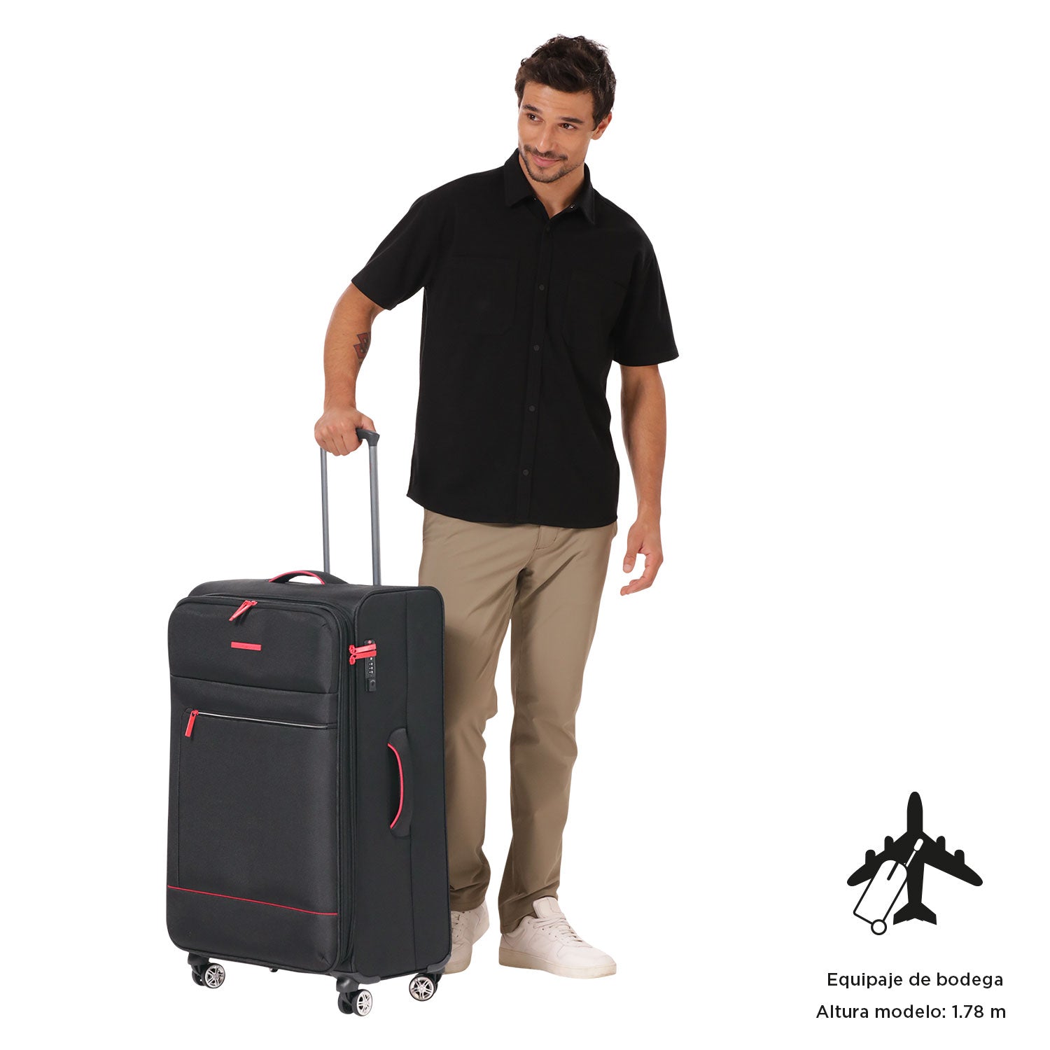 Maleta de viaje grande 360 Liviana L Negra