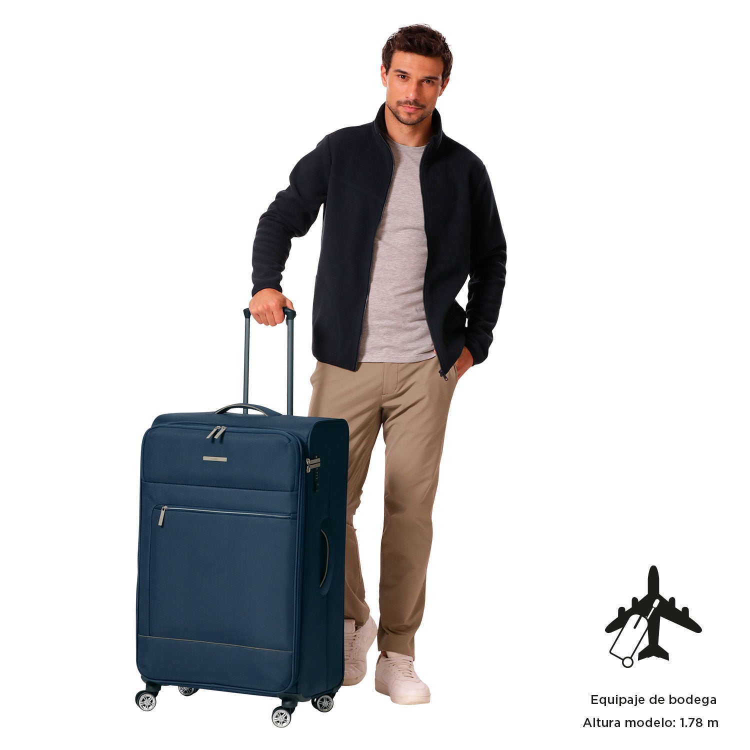 Maleta de viaje grande 360 Liviana L Azul