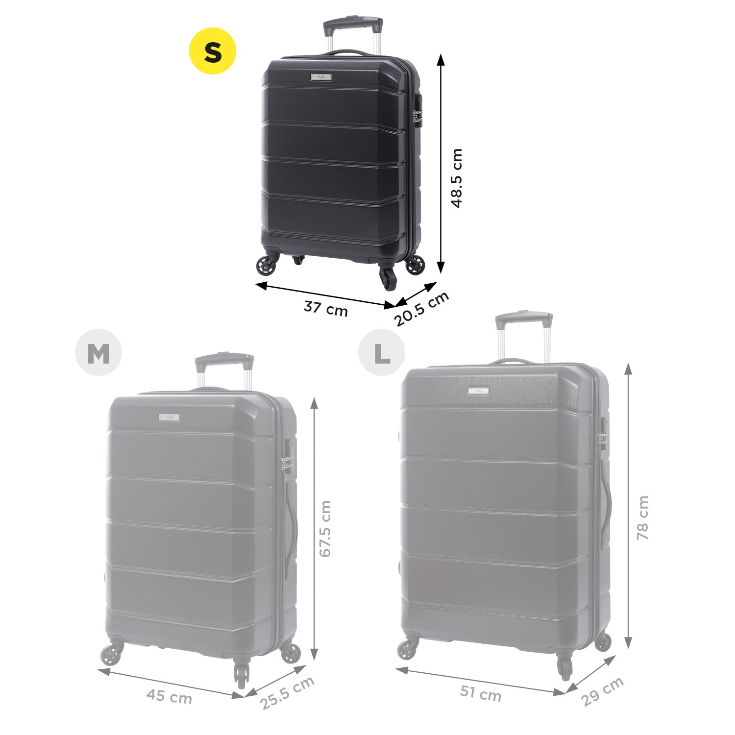 Maleta Viaje 360 Rayatta S - Color: Negro