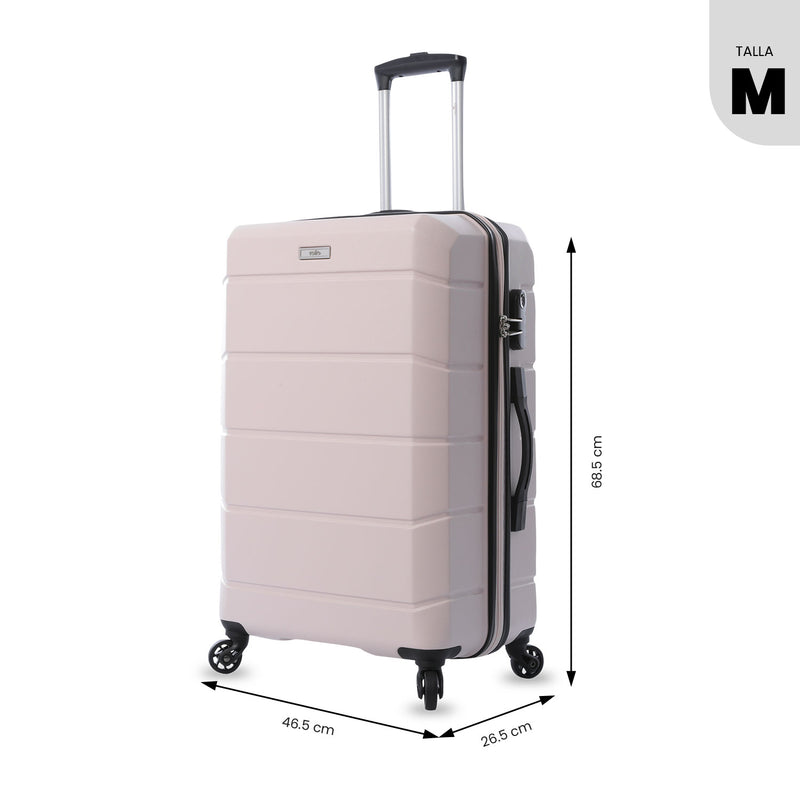 Maleta de Viaje Mediana 360 Rayatta Rosada