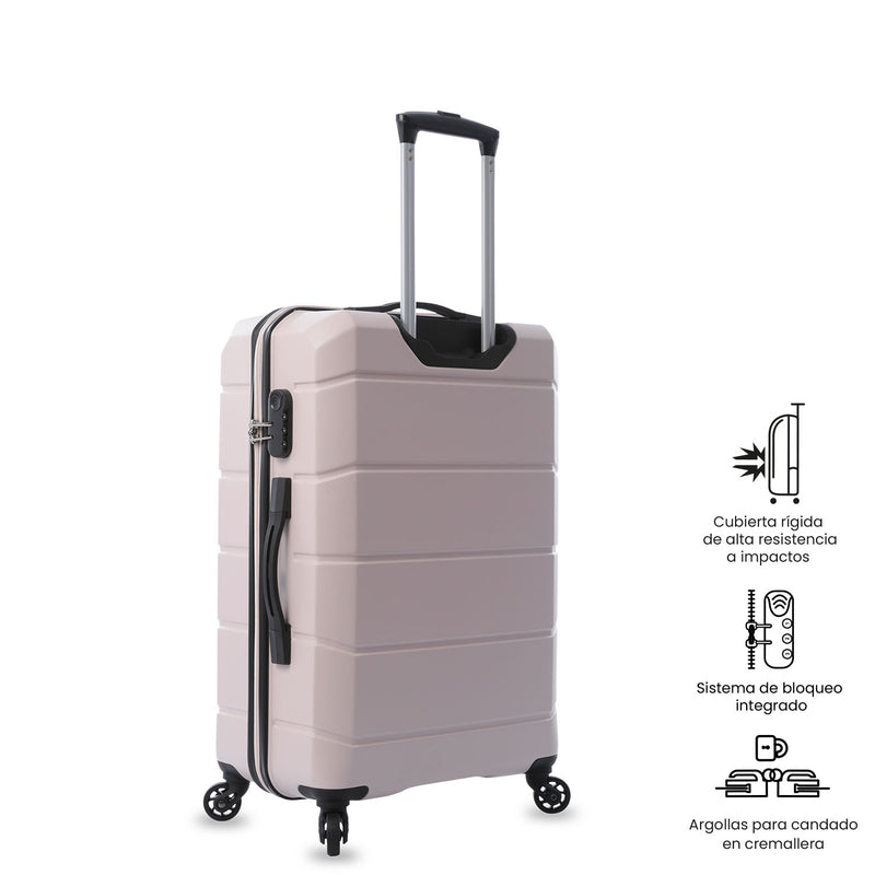 Maleta de Viaje Mediana 360 Rayatta Rosada