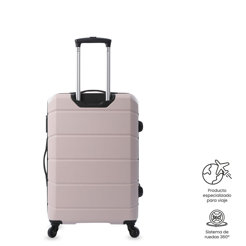 Maleta de Viaje Mediana 360 Rayatta Rosada