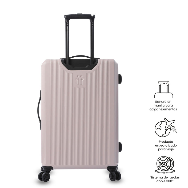 Maleta de Viaje Mediana 360 Sko Rosada