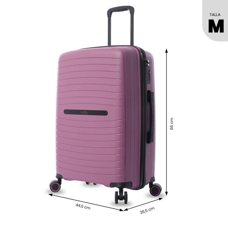 Maleta de Viaje Mediana 360 Wave 2.0 Rosada