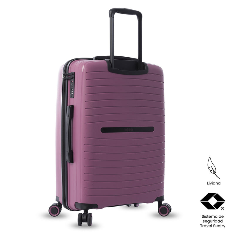 Maleta de Viaje Mediana 360 Wave 2.0 Rosada