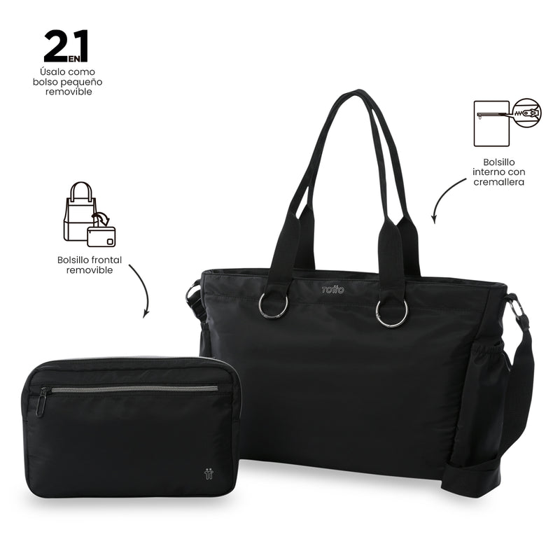 Bolso Tote Brasil Porta PC 15" Negro