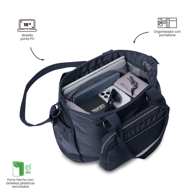 Bolso Tote Brasil Porta PC 15" Azul