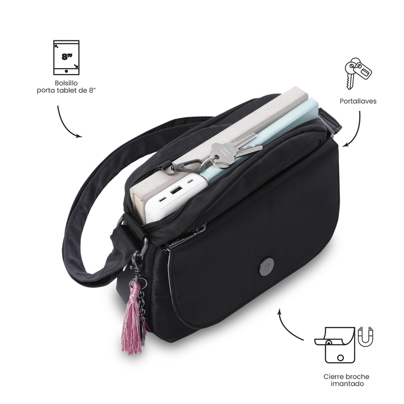 Bolso para Mujer Porta Tableta 8" Corneana Negro