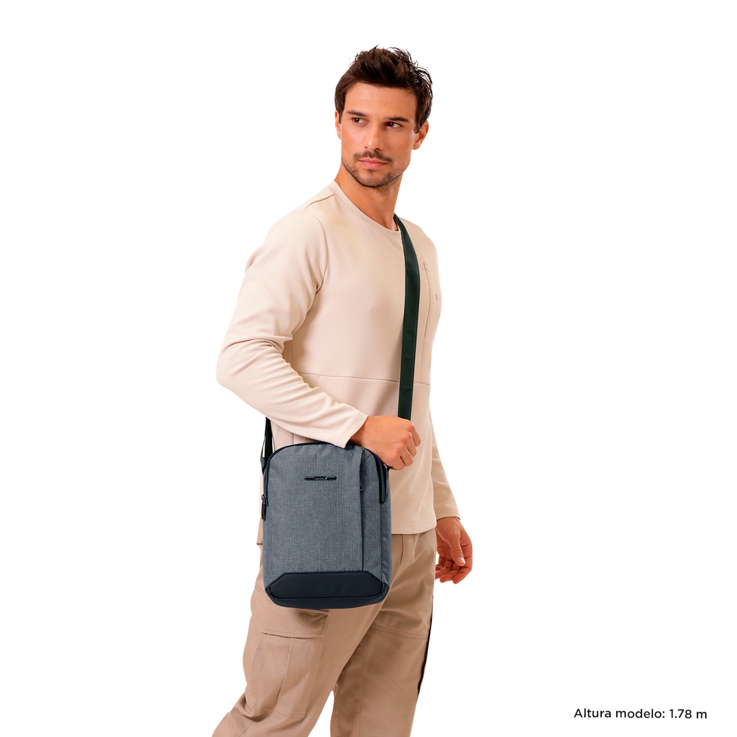 Bolso para Hombre Hexa Crossbody Gris